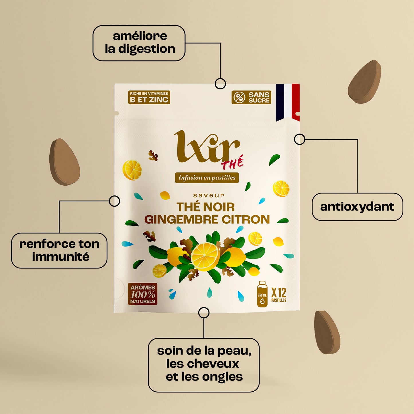 Sachet de 12 LXIR Thé Citron - Gingembre