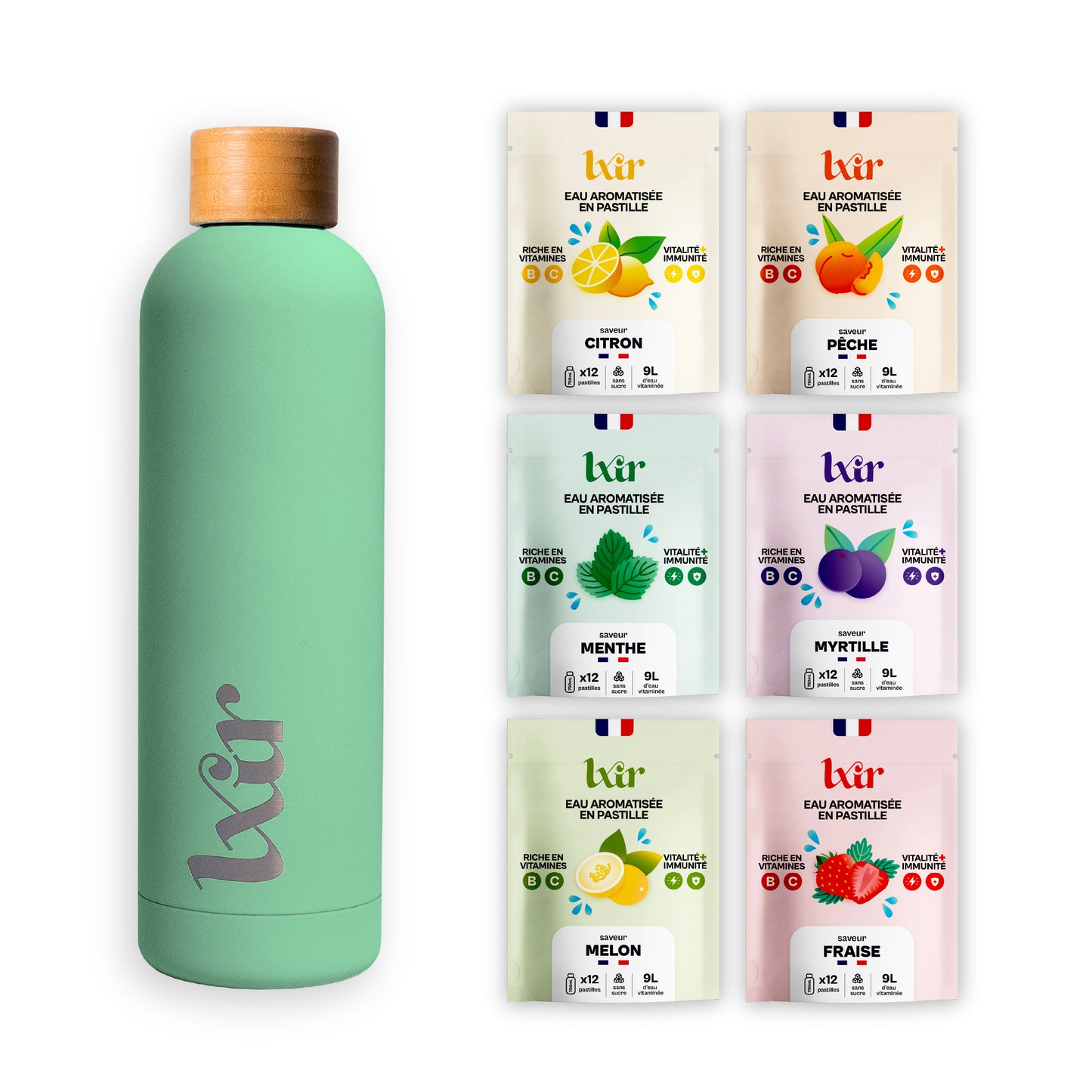 Coffret découverte : 6 sachets + 1 gourde offerte