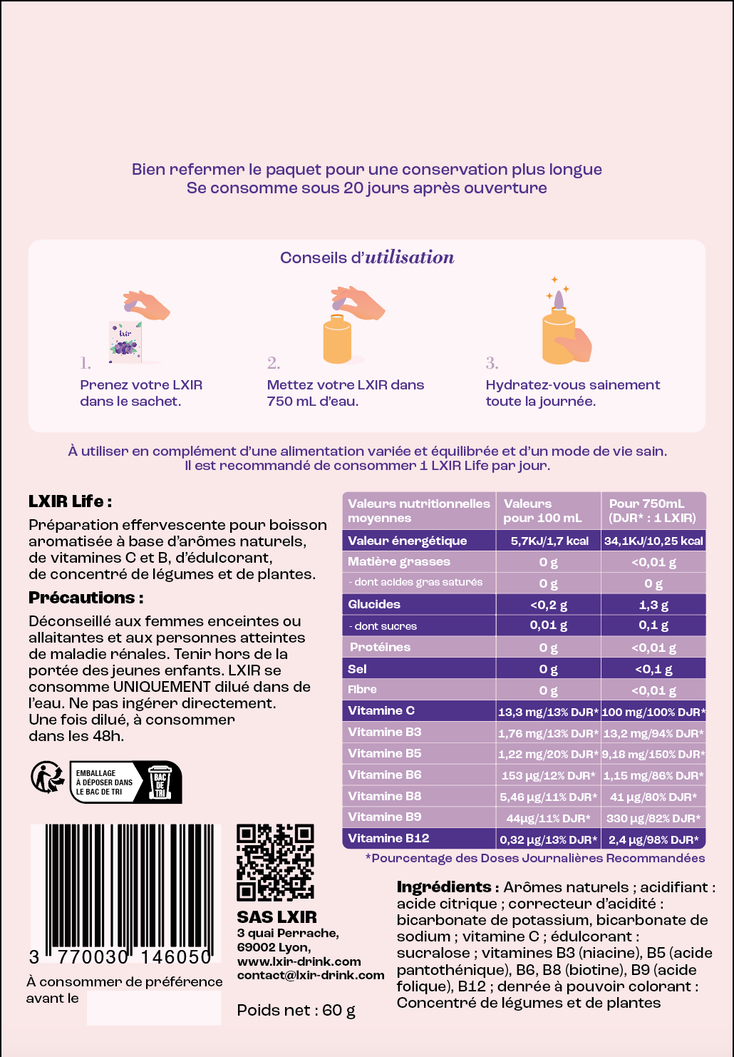 pastilles pour gourde sans sucres