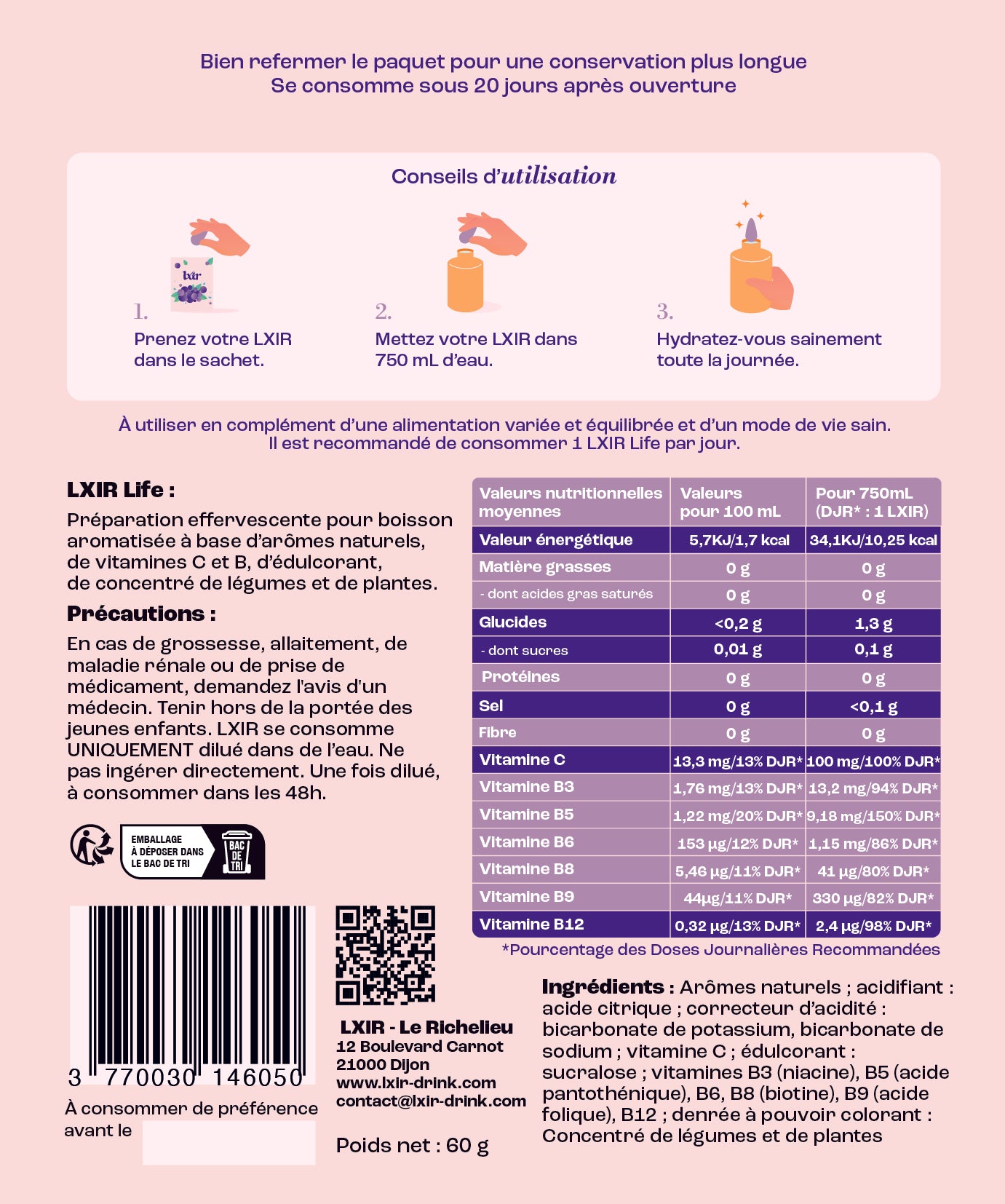 Sachet de 12 LXIR Life Myrtille