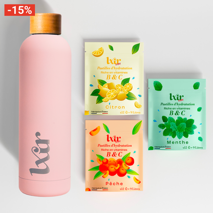 Coffret Découverte 3 sachets + 1 gourde LXIR