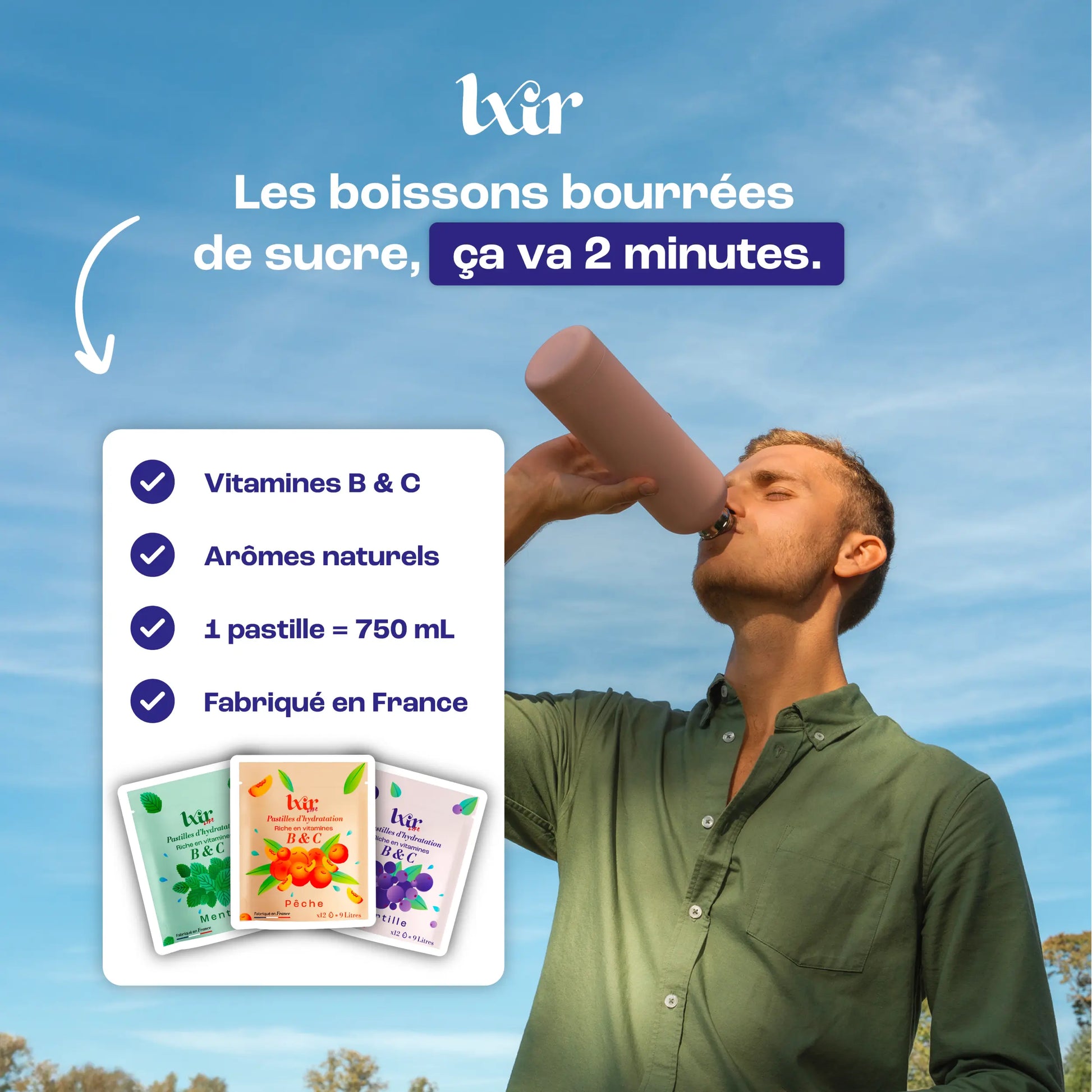 Pastille hydratation avec electrolyte sans sucres