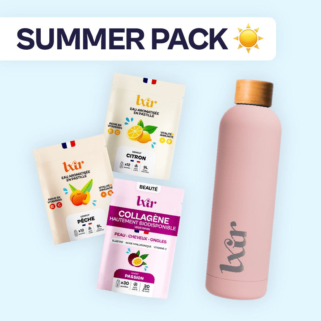 Coffret Été lxir drink : vue visuel du coffret été, photo illustration