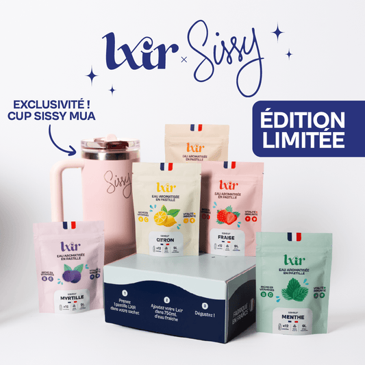 Coffret LXIR x Sissy Mua, visuel vue image photo du drink