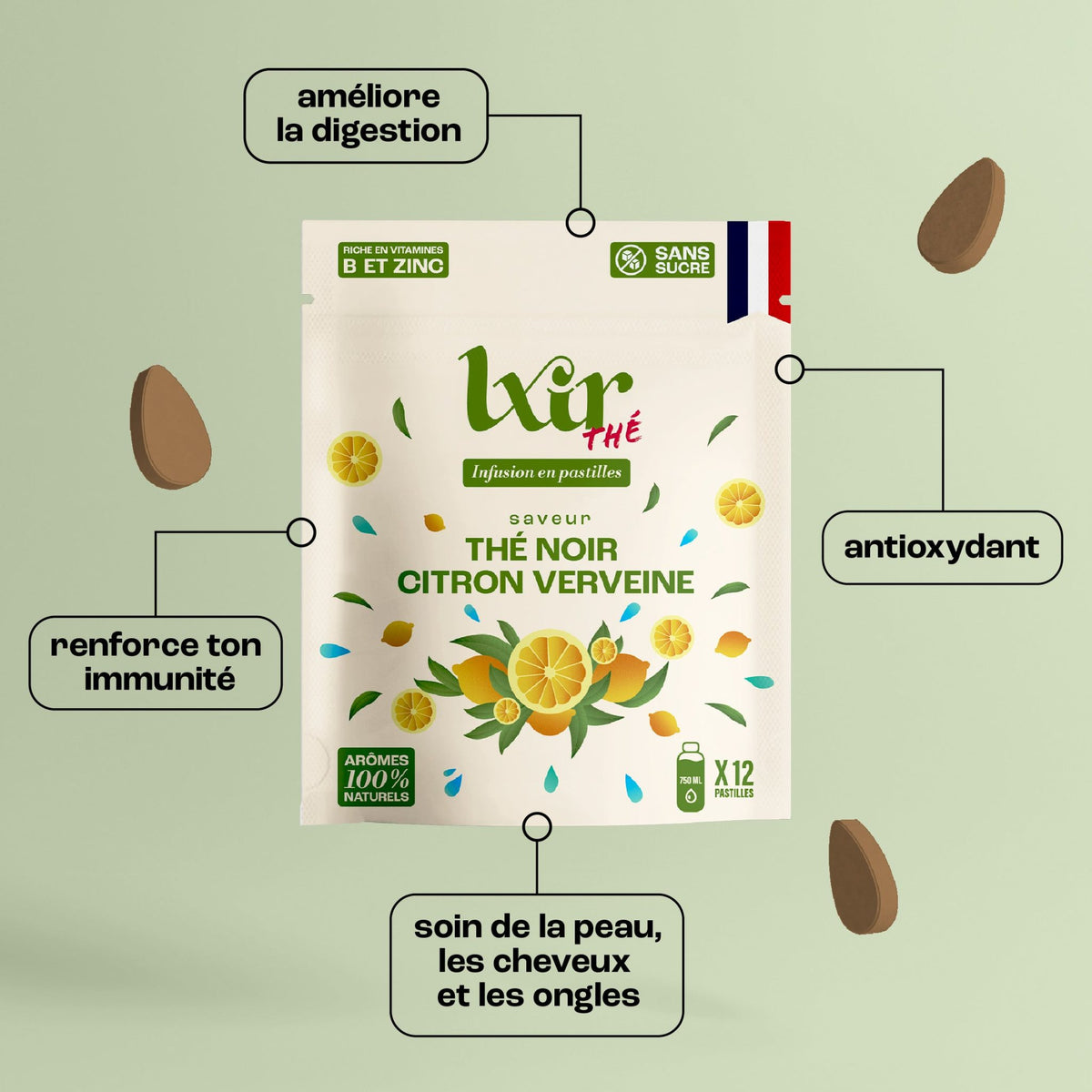 Sachet LXIR verveine citron infusion vitaminée B12 B6 gingembre